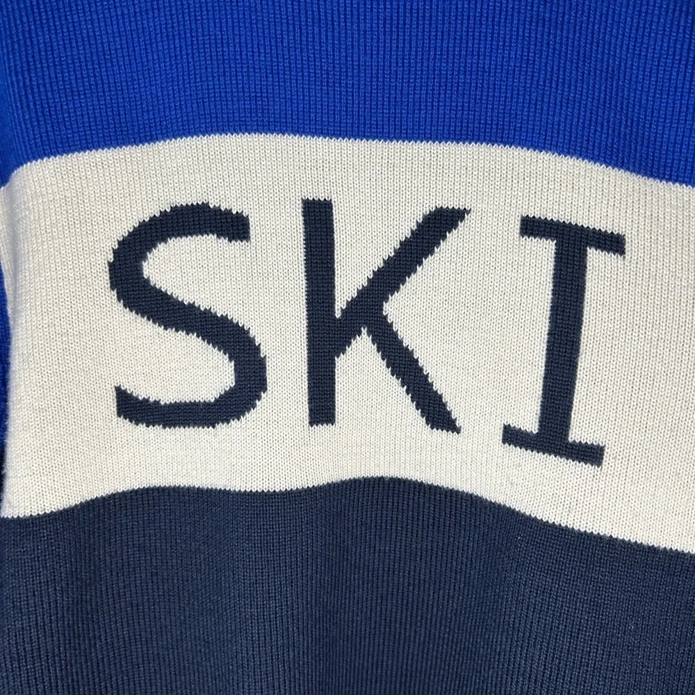 Tory Burch Sport Merino Wool Blue Colorblock Ski Sweater Women’s Size XL Outdoor - Picture 4 of 8